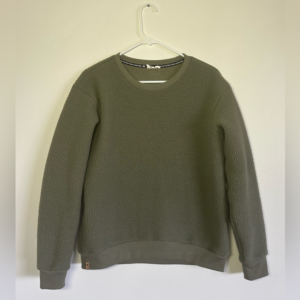 Tentree Sherpa Pullover Sweatshirt Forest Green Size Medium